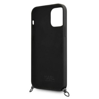 Etui Karl Lagerfeld KLHCP12LWOSLFKBK do iPhone 12 Pro Max 6,7" hardcase Silicone Cord Iconik