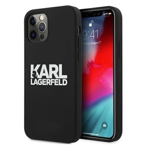 Etui Karl Lagerfeld KLHCP12MSLKLRBK do iPhone 12/12 Pro 6,1" Silicone Stack Logo