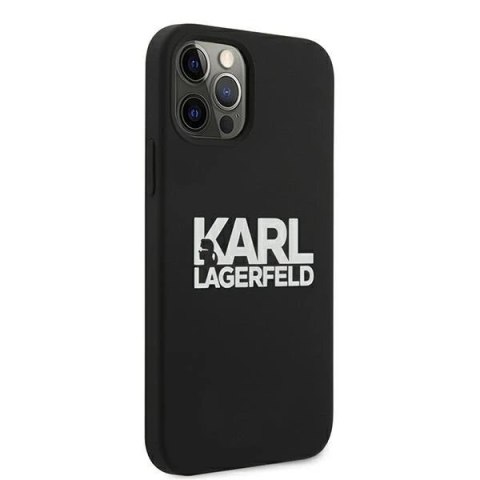 Etui Karl Lagerfeld KLHCP12MSLKLRBK do iPhone 12/12 Pro 6,1" Silicone Stack Logo