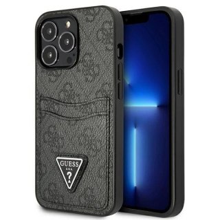 Etui na telefon Guess do iPhone 13 Pro / 13 6,1" czarny/black hardcase 4G Triangle Logo Cardslot