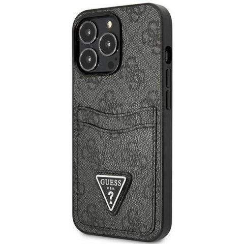 Etui na telefon Guess do iPhone 13 Pro / 13 6,1" czarny/black hardcase 4G Triangle Logo Cardslot