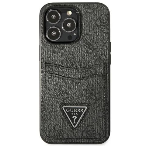 Etui na telefon Guess do iPhone 13 Pro / 13 6,1" czarny/black hardcase 4G Triangle Logo Cardslot