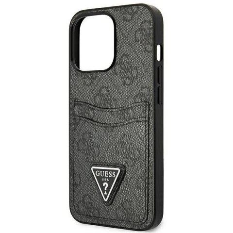 Etui na telefon Guess do iPhone 13 Pro / 13 6,1" czarny/black hardcase 4G Triangle Logo Cardslot