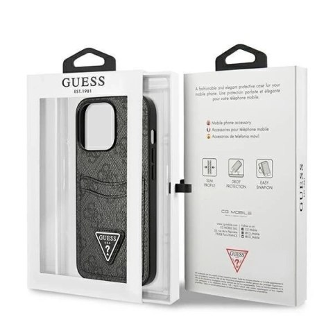 Etui na telefon Guess do iPhone 13 Pro / 13 6,1" czarny/black hardcase 4G Triangle Logo Cardslot