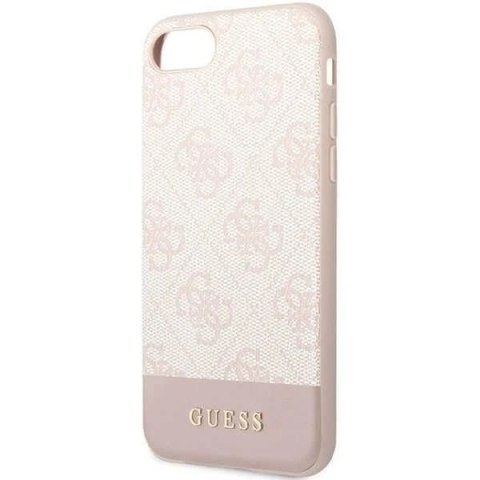 Etui na telefon Guess do iPhone 7/8/SE 2020 / SE 2022 różowy/pink hard case 4G Stripe Collection