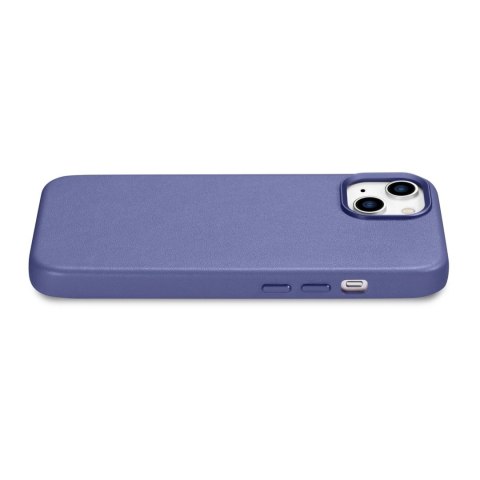 Etui na telefon iCarer Case Leather z naturalnej skóry do iPhone 14 Plus jasnofioletowy (kompatybilne z MagSafe)