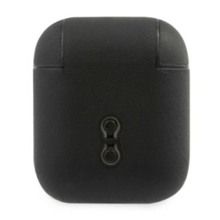 Etui ochronne na słuchawki BMW do AirPods cover czarny/black Geniune Leather Silver Logo