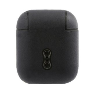 Etui ochronne na słuchawki BMW do AirPods cover granatowy/navy Geniune Leather Silver Logo