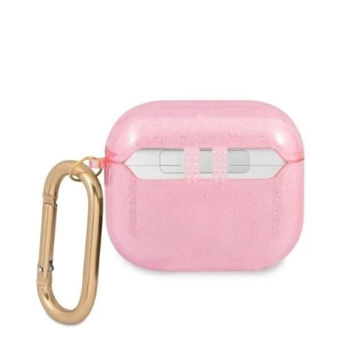 Etui ochronne na słuchawki Guess do AirPods 3 cover różowy/pink Glitter Collection