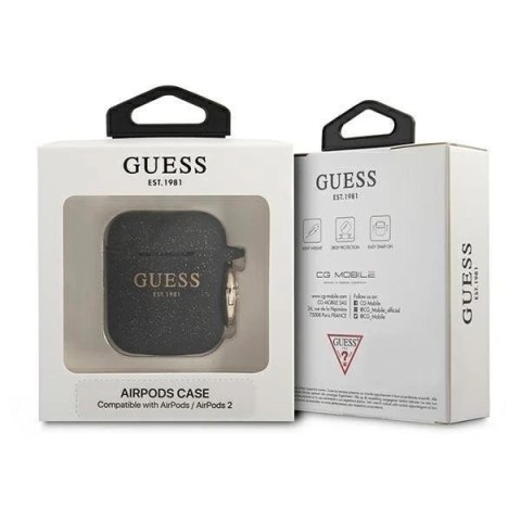 Etui ochronne na słuchawki Guess do AirPods cover czarny/black Silicone Glitter