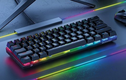 Bezprzewodowa klawiatura gamingowa, mechaniczna BlitzWolf BW-KB0, Red switch, RGB (czarna)