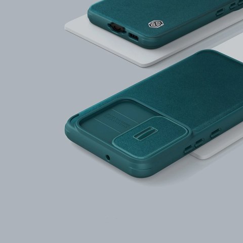 Etui Nillkin Qin Cloth Pro Case etui do Samsung Galaxy S23+ pokrowiec z klapką osłona na aparat niebieskie