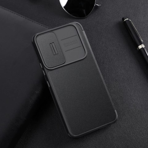 Etui Nillkin Qin Cloth Pro Case etui do Samsung Galaxy S23+ pokrowiec z klapką osłona na aparat niebieskie