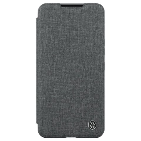 Etui Nillkin Qin Cloth Pro Case etui do Samsung Galaxy S23+ pokrowiec z klapką osłona na aparat szare
