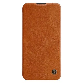 Etui Nillkin Qin Leather Pro Case etui do Samsung Galaxy S23+ pokrowiec z klapką osłona na aparat brązowe