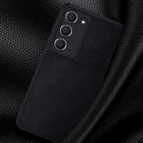 Etui Nillkin Qin Leather Pro Case etui do Samsung Galaxy S23+ pokrowiec z klapką osłona na aparat brązowe