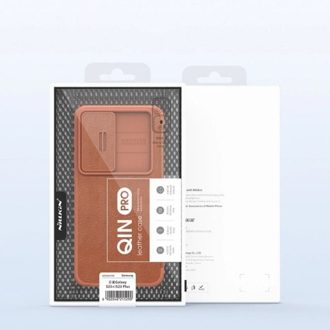 Etui Nillkin Qin Leather Pro Case etui do Samsung Galaxy S23+ pokrowiec z klapką osłona na aparat czarne