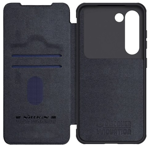 Etui Nillkin Qin Leather Pro Case etui do Samsung Galaxy S23+ pokrowiec z klapką osłona na aparat czarne