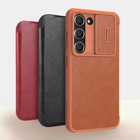 Etui Nillkin Qin Leather Pro Case etui do Samsung Galaxy S23+ pokrowiec z klapką osłona na aparat czarne