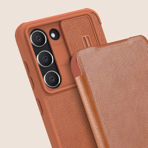 Etui Nillkin Qin Leather Pro Case etui do Samsung Galaxy S23+ pokrowiec z klapką osłona na aparat czarne