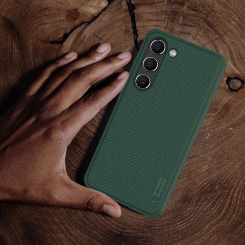 Etui Nillkin Super Frosted Shield Pro etui do Samsung Galaxy S23+ pancerny pokrowiec + podstawka na telefon zielone