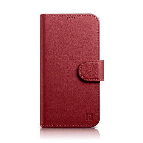 Etui na telefon iCarer Wallet Case 2in1 do iPhone 14 Pro Max skórzany pokrowiec z klapką Anti-RFID czerwony