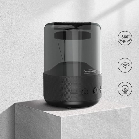 Głośnik bezprzewodowy Somostel Bluetooth BT 5.0 H210 LED RGB AUX TF kolorowy przenośny czarny