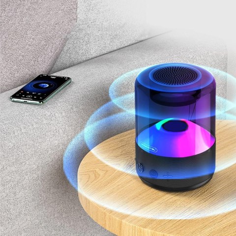 Głośnik bezprzewodowy Somostel Bluetooth BT 5.0 H210 LED RGB AUX TF kolorowy przenośny czarny