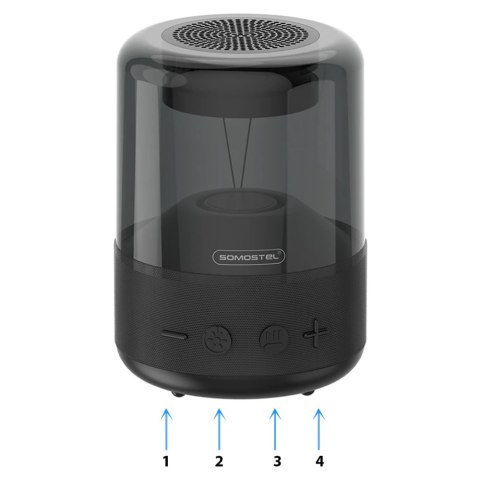 Głośnik bezprzewodowy Somostel Bluetooth BT 5.0 H210 LED RGB AUX TF kolorowy przenośny czarny