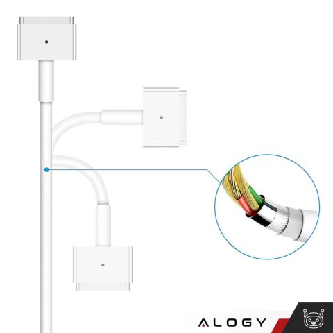 Ładowarka do MacBooka Alogy Charger Zasilacz do Apple MacBook MagSafe 2 T-type 45W Biała