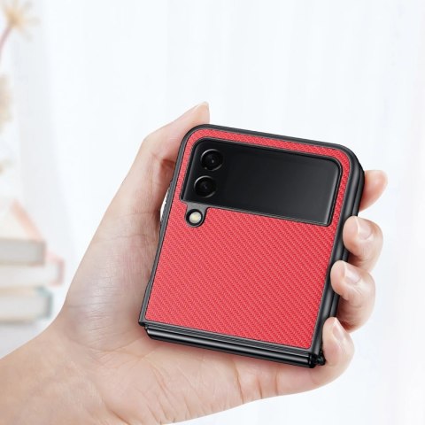 Dux Ducis Fino etui pokrowiec pokryty nylonowym materiałem Samsung Galaxy Z Flip4 czerwony