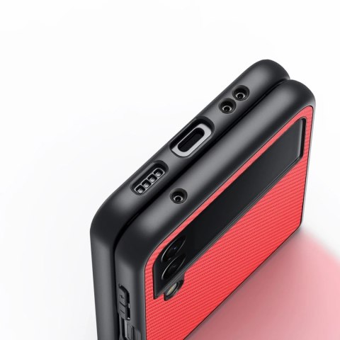 Dux Ducis Fino etui pokrowiec pokryty nylonowym materiałem Samsung Galaxy Z Flip4 czerwony