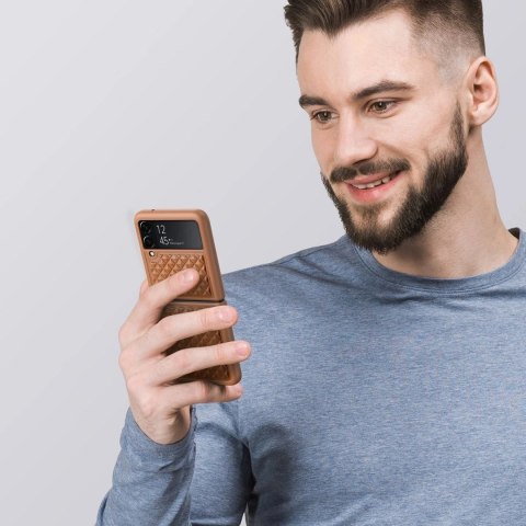 Dux Ducis Venice etui Samsung Galaxy Z Flip 4 skórzany pokrowiec brązowe