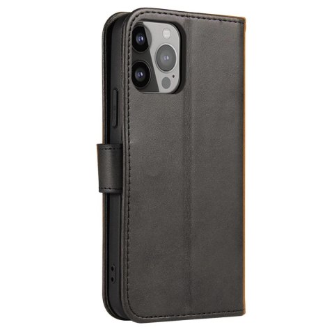 Etui na telefon Magnet Case do iPhone 14 Plus elegancki futerał etui pokrowiec z klapką i funkcją podstawki czarny