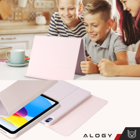 Etui ochronne z klawiatura bezprzewodowa Alogy Keyboard Case z miejscem na rysik do Apple iPad 11 2025 / iPad 10.9 2022 Różowe