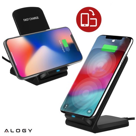 Ładowarka bezprzewodowa indukcyjna Alogy Qi Stand Charger na telefon stojak stacja z ładowaniem 15W Czarna
