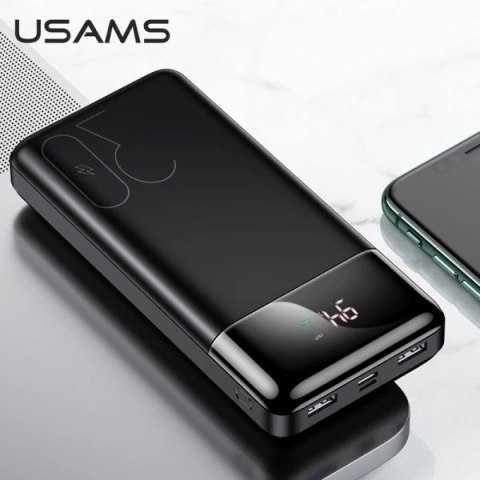 USAMS Powerbank PB38 30000mAh 18W 2xQC3.0+PD Fast Charge czarny/black 30KCD10301 (US-CD103)