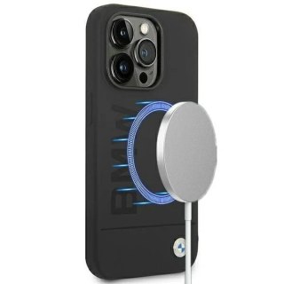 Etui na telefon BMW BMHMP14LSLBLBK do Apple iPhone 14 Pro 6,1" czarny/black hardcase Silicone Signature Logo Magsafe