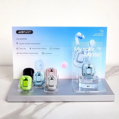 Słuchawki bezprzewodowe Acefast dokanałowe TWS Bluetooth jasnoniebieski (T6 ice blue)