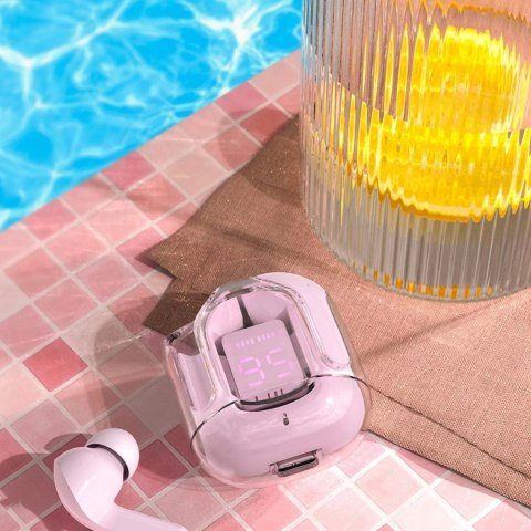 Słuchawki bezprzewodowe Acefast dokanałowe TWS Bluetooth różowy (T6 pink lotus)