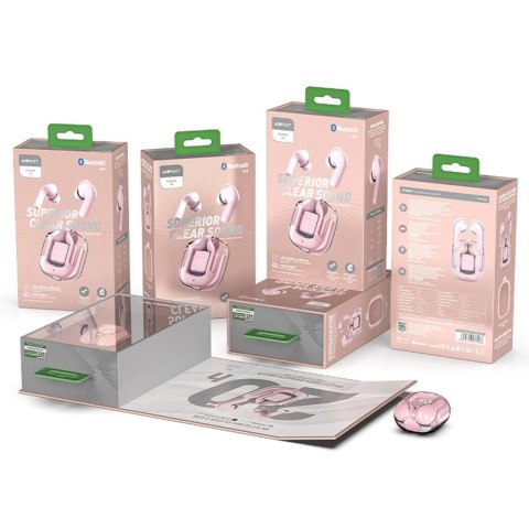 Słuchawki bezprzewodowe Acefast dokanałowe TWS Bluetooth różowy (T6 pink lotus)