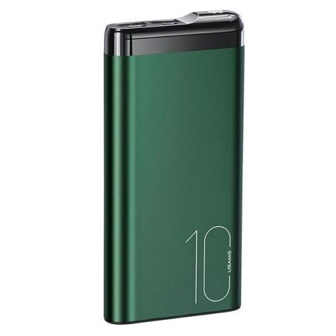 USAMS Powerbank PB55 10000mAh 2xUSB wyświetlacz LED zielony/green 10KCD14802 (US-CD148) aluminium