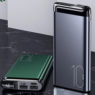 USAMS Powerbank PB55 10000mAh 2xUSB wyświetlacz LED zielony/green 10KCD14802 (US-CD148) aluminium
