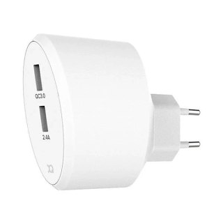 Xqisit Ładowarka sieciowa 2xUSB + QC 3.0 biała/white 31540
