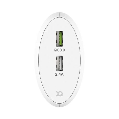 Xqisit Ładowarka sieciowa 2xUSB + QC 3.0 biała/white 31540