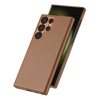 Dux Ducis Grit etui Samsung Galaxy S23 Ultra elegancki pokrowiec ze sztucznej skóry MagSafe brązowe