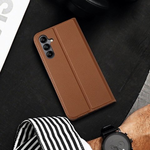 Dux Ducis Skin X2 etui Samsung Galaxy A34 5G pokrowiec z klapką portfel podstawka brązowe