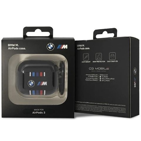 Etui BMW BMA322SWTK do AirPods 3 gen cover czarny/black Multiple Colored Lines