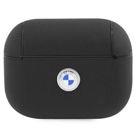 Etui BMW BMAP2SSLBK do AirPods Pro 2 cover czarny/black Geniune Leather Silver Logo