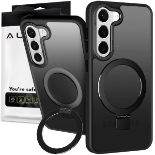 Etui pancerne Alogy Stand Ring Case obudowa na telefon do MagSafe do Samsung Galaxy S23+ Plus matowe Czarne